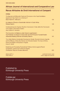African Journal of International and Comparative Law - Volume 30, Issue 2, May, 2022