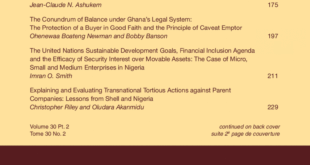 African Journal of International and Comparative Law - Volume 30, Issue 2, May, 2022