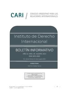 Boletín informativo del Instituto de Derecho Internacional - CARI - Año 13 – Número 35 - Agosto 2022