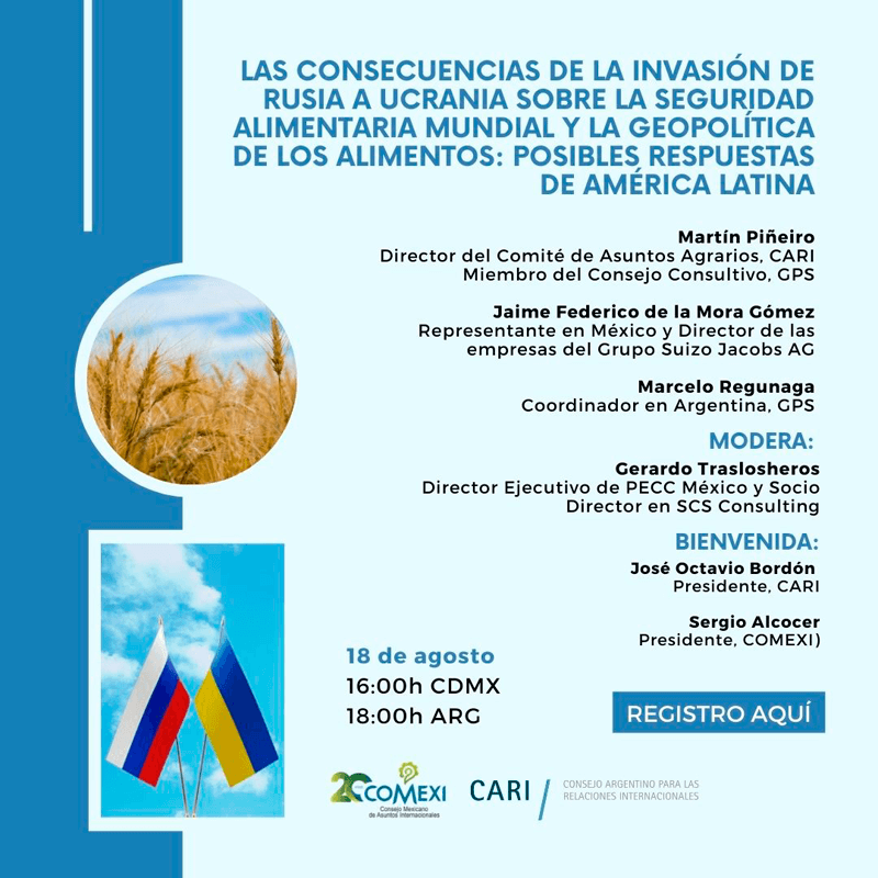 Las consecuencias de la invasión de Rusia a Ucrania sobre la seguridad alimentaria mundial y la geopolítica de los alimentos: posibles respuestas de América Latina 1 Las consecuencias de la invasión de Rusia a Ucrania sobre la seguridad alimentaria mundial y la geopolítica de los alimentos: posibles respuestas de América Latina
