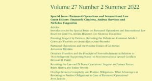 Journal of Conflict & Security Law - Volume 27, Issue 2, Summer 2022 - Special Issue: Partnered Operations and International Law