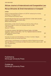 African Journal of International and Comparative Law - Volume 30, Issue 4, November, 2022