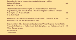 African Journal of International and Comparative Law - Volume 30, Issue 4, November, 2022