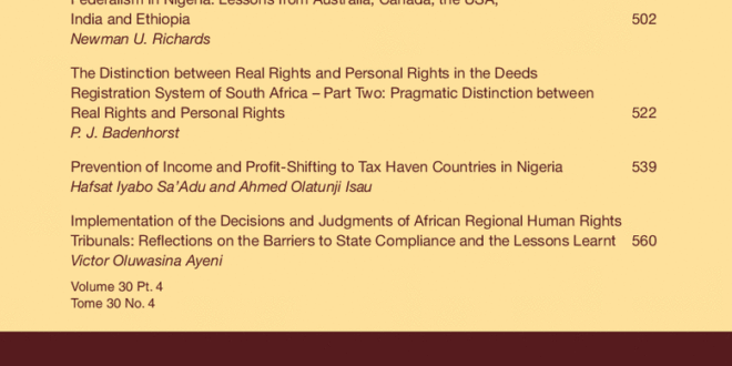 African Journal of International and Comparative Law - Volume 30, Issue 4, November, 2022