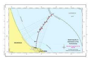 — Mapa esquemático núm. 5: Delimitación del mar territorial (mar Caribe)