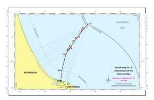 — Mapa esquemático núm. 5: Delimitación del mar territorial (mar Caribe)