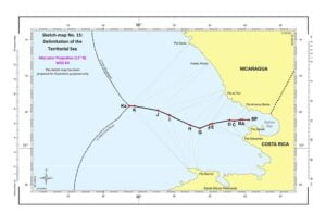 — Mapa esquemático núm. 15: Delimitación del mar territorial (océano Pacífico)