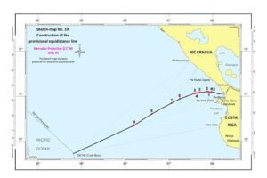 — Mapa esquemático núm. 19: Trazado de la línea de equidistancia provisional (océano Pacífico)