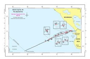 — Mapa esquemático núm. 20: La línea modificada (océano Pacífico)