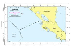 — Mapa esquemático núm. 22: Trazado de la frontera marítima (océano Pacífico)