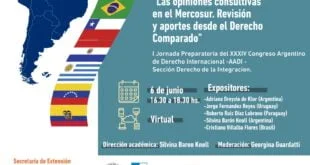 XII Jornada de Integración Regional y I Jornada Preparatoria del XXXIV Congreso Argentino de Derecho Internacional (AADI)